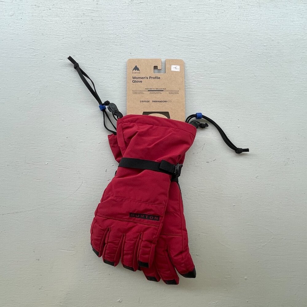 Burton Women's Snowboard/Ski gloves, 'PROFILE' in deep red, size L